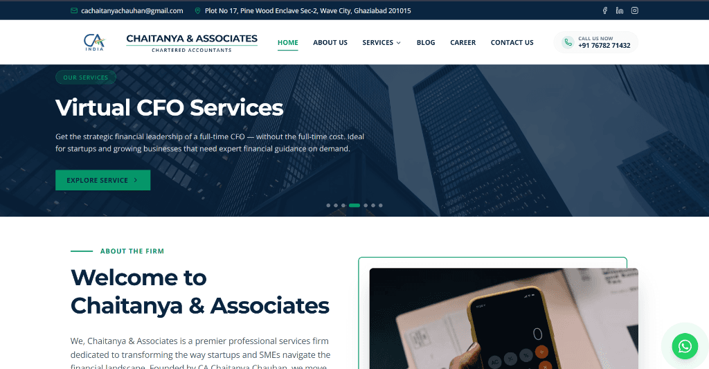 Chartered Accountancy Firm Website — live production showcase