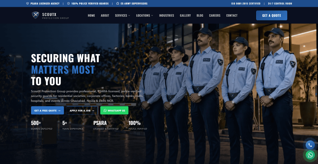 Private Security Agency Website — live production showcase